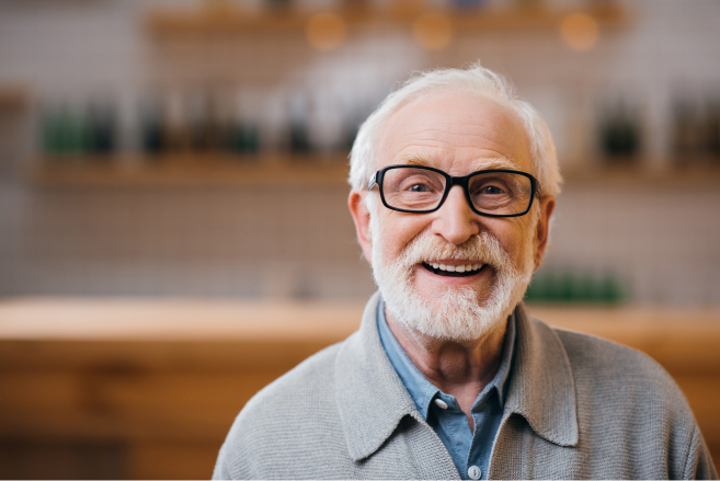 smiling elder man